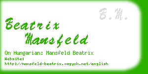 beatrix mansfeld business card